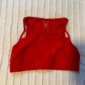 Buffbunny Caged Up Bra in Salsa red.